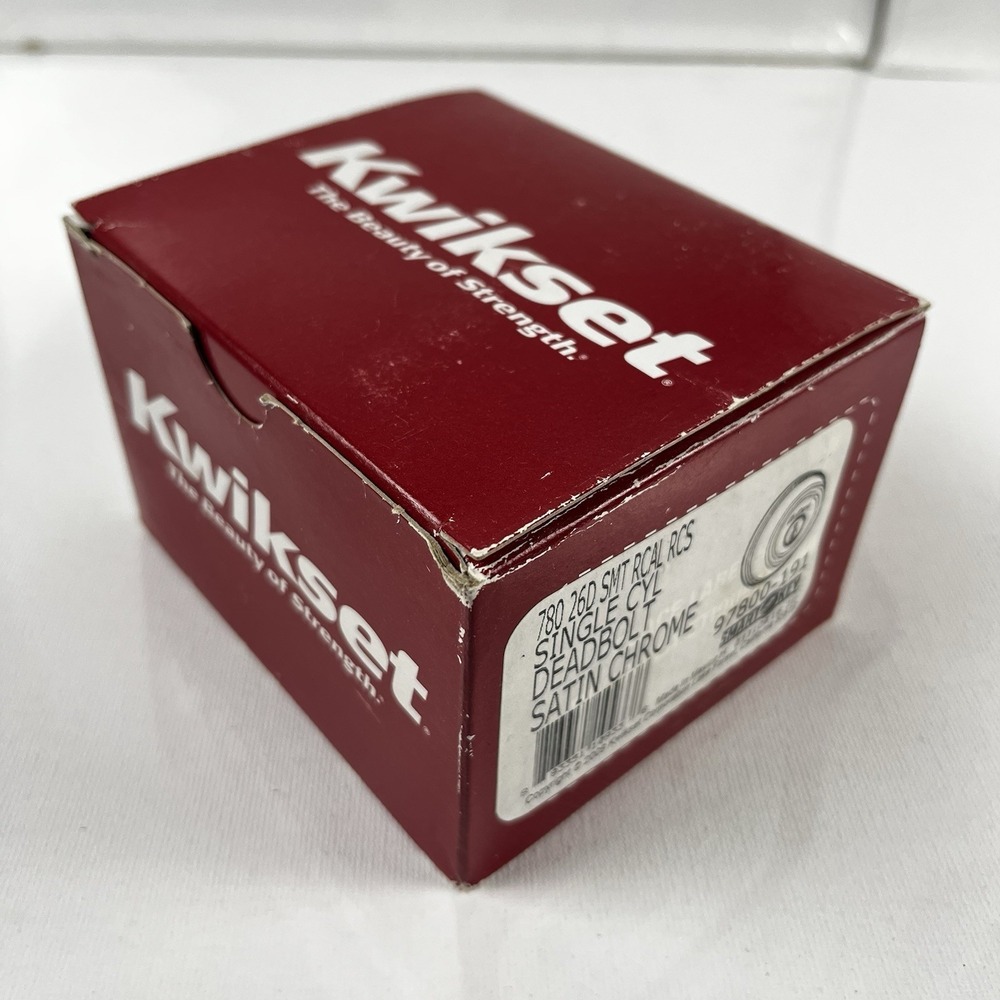 Kwikset 780 26D Deadbolt Single Cylinder  Satin Chrome Smart Key NOS Year 2009 - Picture 14 of 15